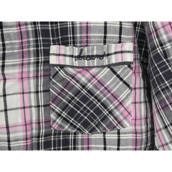 Victoria's Secret Womens Pajama Set XL Pink Plaid Button Up Sleepwear Drawstring - Picture 4 of 13